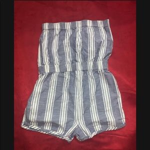 Blue and White Romper
